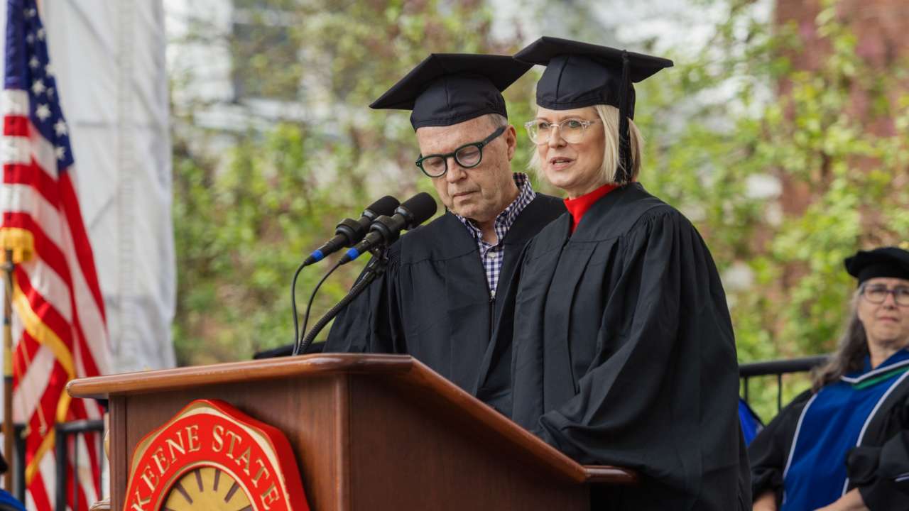 Granite State Award recipients Rich Wallace and Sandra Neil Wallace were honored during this year's Commencement